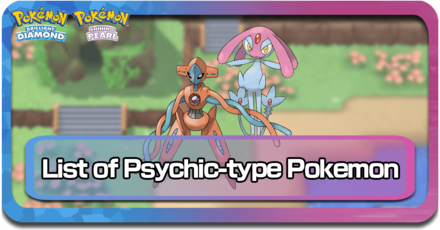 All Psychic Type Pokemon BDSP