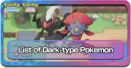 All Dark Type Pokemon BDSP