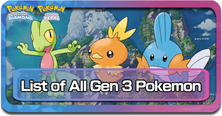 Gen 3 Pokemon BDSP