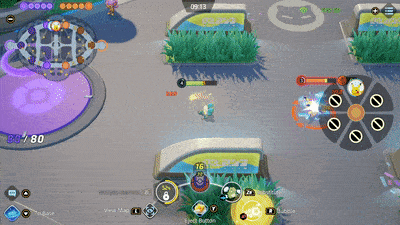 Pokemon UNITE - Greninja Using Substitute and Pikachu Attacking the Dummy