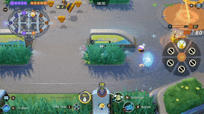 Pokemon UNITE - Greninja Using Substitute to Evade Pikachu