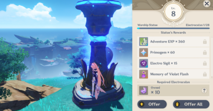 Genshin - Get Rewards from Statues of the Seven