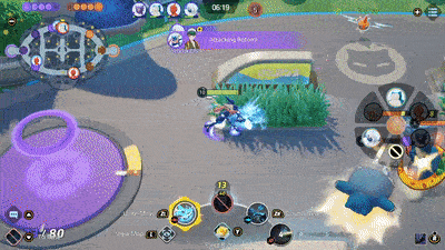Pokemon UNITE - Greninja Defeating Absol and Snorlax Using Waterburst Shuriken