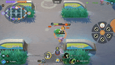 Pokemon UNITE - Venusaur Using Seed Bomb on Cinderace