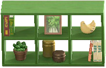 The Green version of Open Wooden Shelves