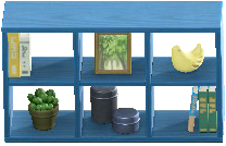 The Blue version of Open Wooden Shelves