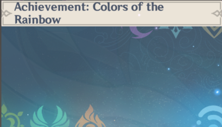 Genshin - Achievement: Colors of the Rainbow Namecard Showcase