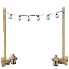 ACNH - The Light Wood version of Plain Party-Lights Arch