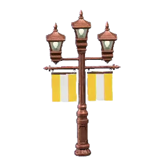The Brown version of Street Lamp with Banners