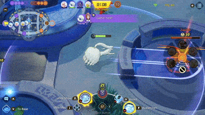 Pokemon UNITE - Alolan Ninetales Using Blizzard Behind Zapdos Arena