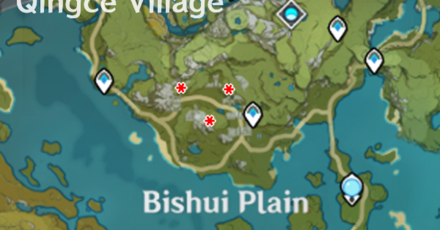 Genshin - Chi of Yore - Qingce Village Fragment 1 Location - Geo Statue Locations