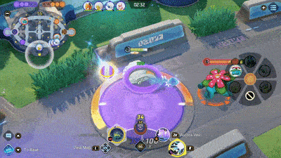 Pokemon UNITE - Alolan Ninetales Using Dazzling Gleam on Venusaur