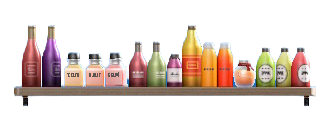 Wall Shelf with Bottles Image