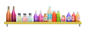 The Yellow version of Wall Shelf with Bottles