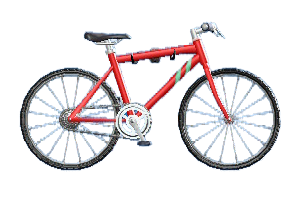 The Red version of Mounted Mountain Bike