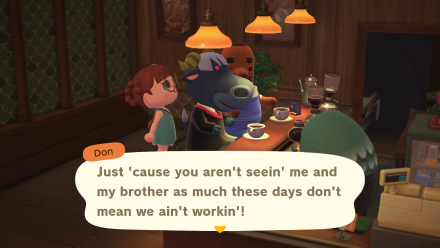 ACNH - Don Resetti talks to the Resident at The Roost