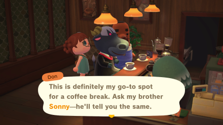 ACNH - Don Resetti talks about The Roost and his brother Sonny