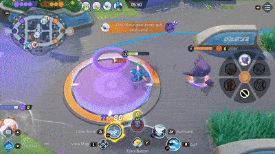 Pokemon UNITE - Cramorant Using Hurricane on Gengar