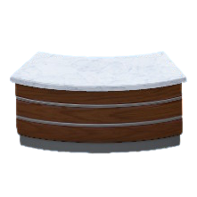 The White and Brown version of Arched Reception Counter