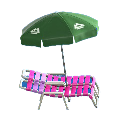 The Green version of Beach Chairs with Parasol