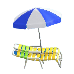 The Yellow version of Beach Chairs with Parasol