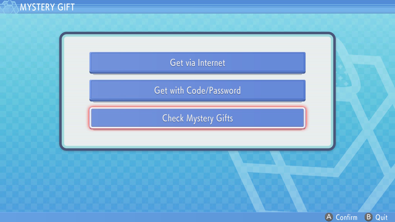 Pokemon BDSP Mystery Gift via Internet