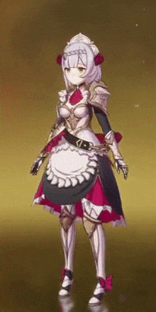 Genshin - Rotating Armored Rose Outfit Showcase