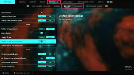 Controller Sensitivity Settings Location