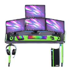The Black and Green version of Gaming Desk