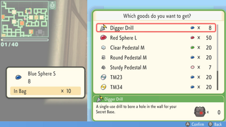 Pokemon BDSP - Sphere Trader Digger Drill