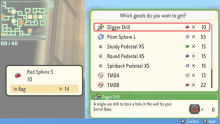 Pokemon BDSP - Sphere Trader List