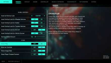 Battlefield 2042 - Crossplay Toggle