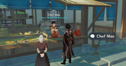 Genshin - Chef Mao in Liyue Harbor