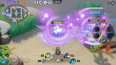 Pokemon UNITE - Cramorant Using Air Slash on Mr. Mime