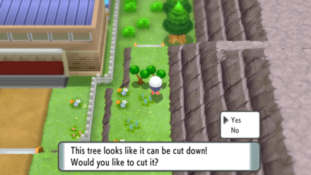 Pokemon BDSP - Press A Towards the Tree to Cut it Down