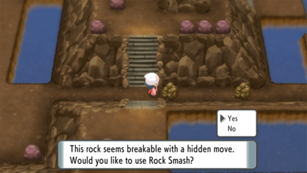 Pokemon BDSP - Press A to Use Rock Smash