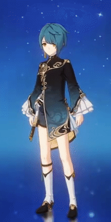 Genshin - Rotating Azure Silk Outfit Showcase