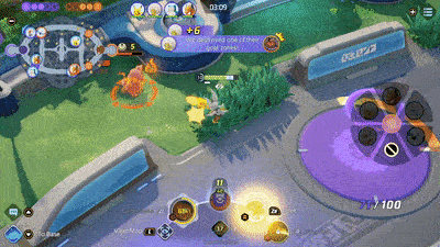 Pokemon UNITE - Cinderace Avoiding Snow Globe Using Feint