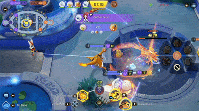 Pokemon UNITE - Cinderace Defeating Zapdos Using Blazing Bicycle Kick