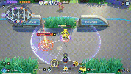 Pokemon UNITE - Zeraora Attacking Machamp with Slash From Behind