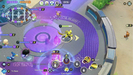 Pokemon UNITE - Zeraora Using Slash to Jump Over Wall