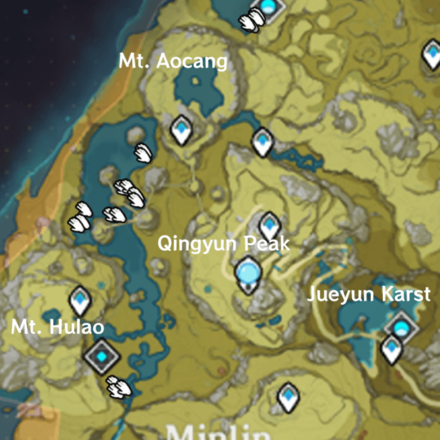 Genshin - Lotus Head Locations - Huaguang Stone Forest