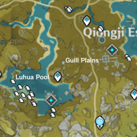 Genshin - Lotus Head Locations - Luhua Pool