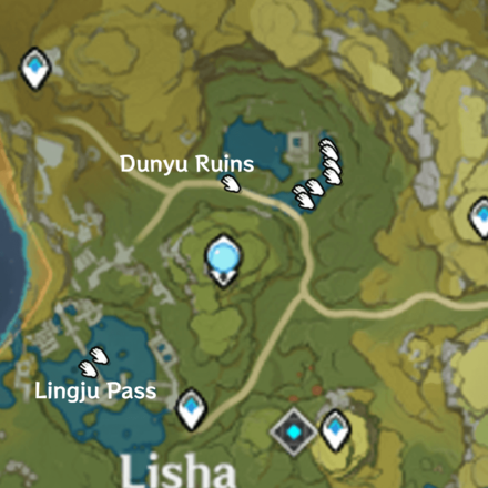 Genshin - Lotus Head Locations - Dunyu Ruins
