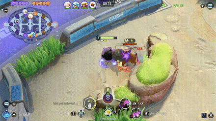 Pokemon UNITE - Gengar Cancels Bouffalant charge with Lick