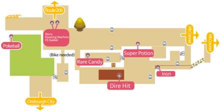 Pokemon BDSP - Route 207 Map