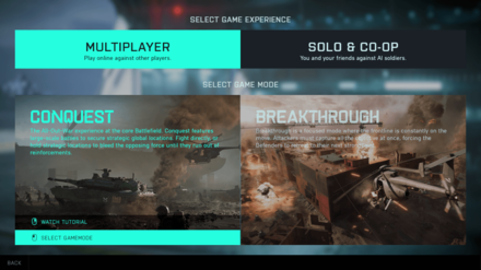 Battlefield 2042 - Does Battlefield 2042 Have a Hardcore Mode - Hardcore Mode is not Available on Main Game Modes.png