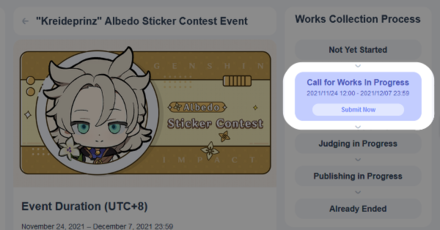 Genshin - Albedo Sticker Contest - Click Submit Now