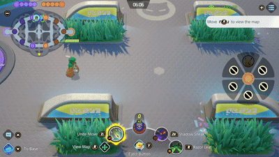 Pokemon UNITE - Decidueye Using Shadow Sneak to Scout Pikachu Inside Grass