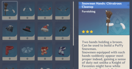 Genshin - Puffy Snowman Components for Born of the Snow